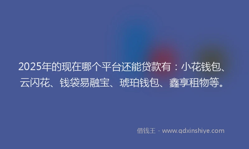 2025年的现在哪个平台还能贷款有：小花钱包、云闪花、钱袋易融宝、琥珀钱包、鑫享租物等。