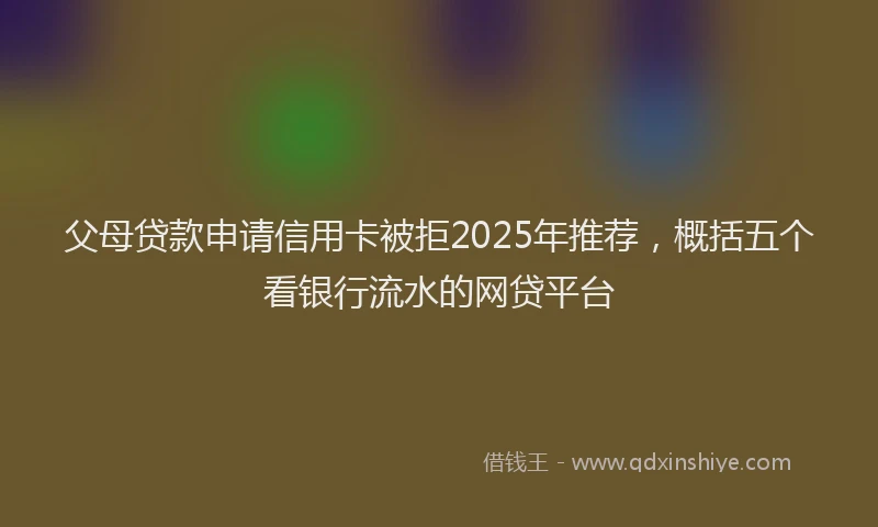 父母贷款申请信用卡被拒2025年推荐，概括五个看银行流水的网贷平台