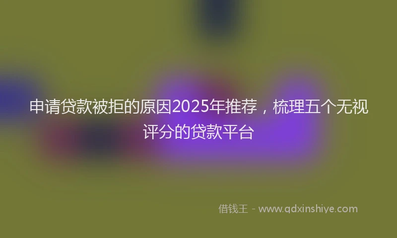 申请贷款被拒的原因2025年推荐，梳理五个无视评分的贷款平台