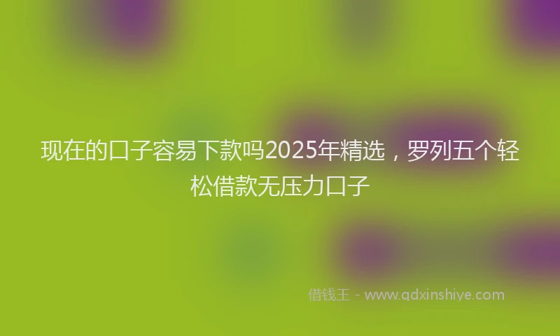 现在的口子容易下款吗2025年精选，罗列五个轻松借款无压力口子