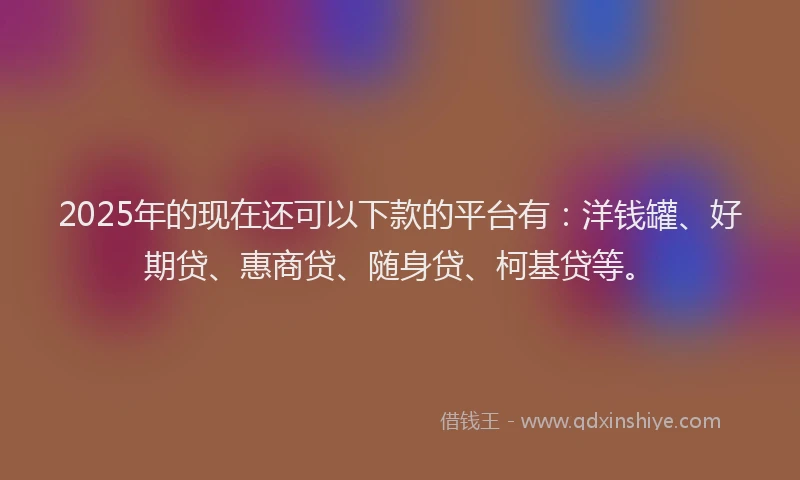2025年的现在还可以下款的平台有：洋钱罐、好期贷、惠商贷、随身贷、柯基贷等。