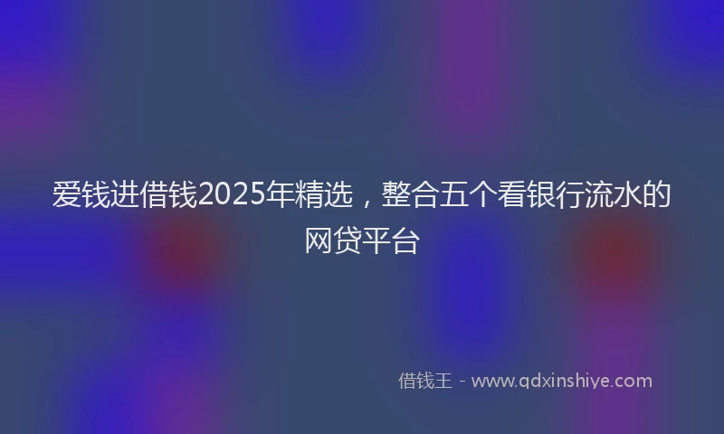 爱钱进借钱2025年精选，整合五个看银行流水的网贷平台