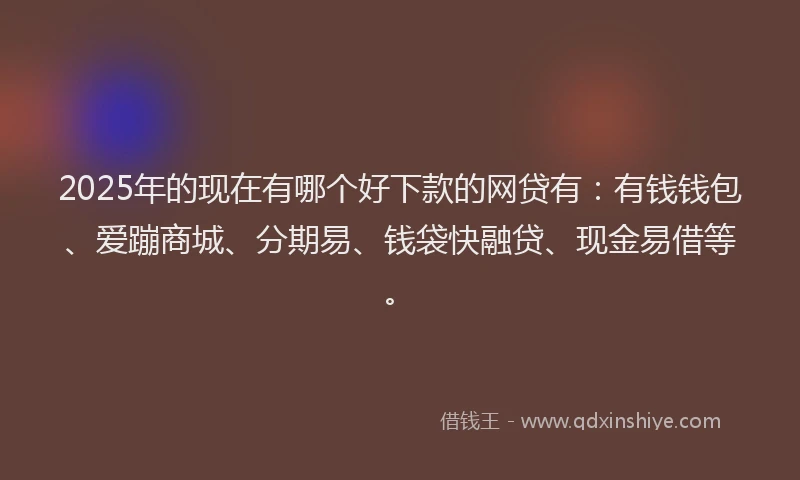 2025年的现在有哪个好下款的网贷有：有钱钱包、爱蹦商城、分期易、钱袋快融贷、现金易借等。