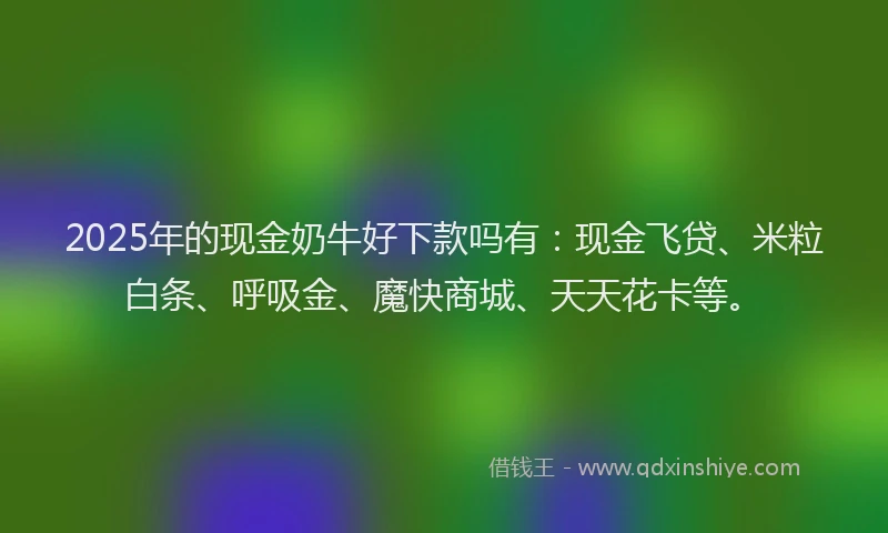 2025年的现金奶牛好下款吗有：现金飞贷、米粒白条、呼吸金、魔快商城、天天花卡等。