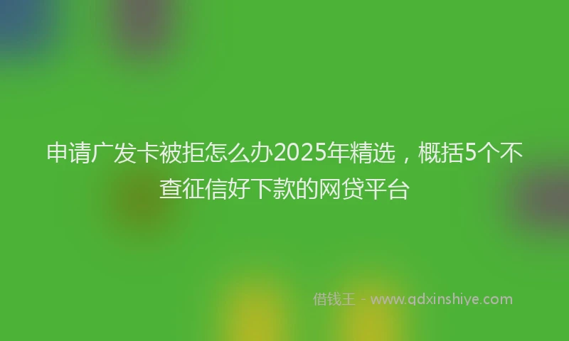 申请广发卡被拒怎么办2025年精选，概括5个不查征信好下款的网贷平台