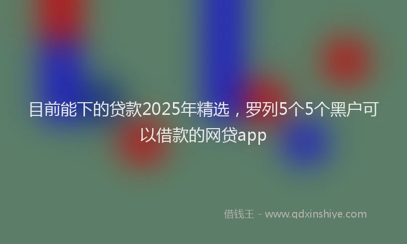 目前能下的贷款2025年精选，罗列5个5个黑户可以借款的网贷app