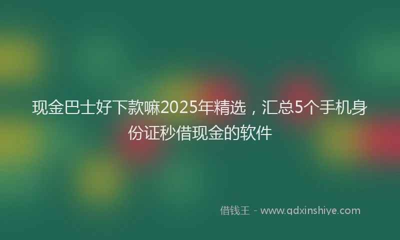 现金巴士好下款嘛2025年精选，汇总5个手机身份证秒借现金的软件