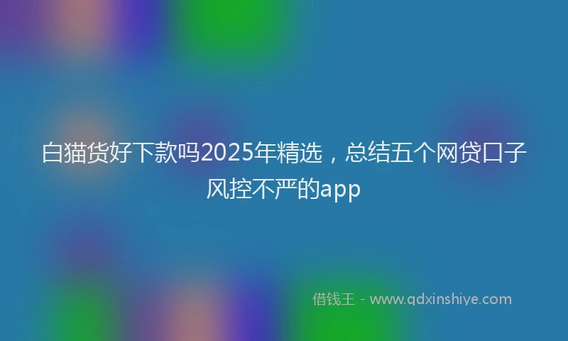 白猫货好下款吗2025年精选，总结五个网贷口子风控不严的app