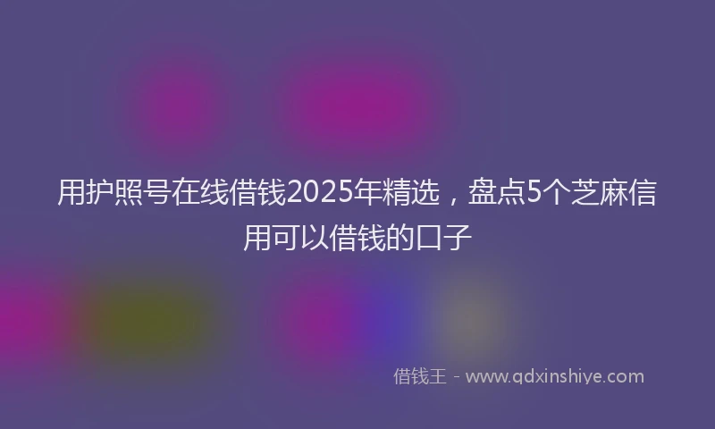 用护照号在线借钱2025年精选，盘点5个芝麻信用可以借钱的口子