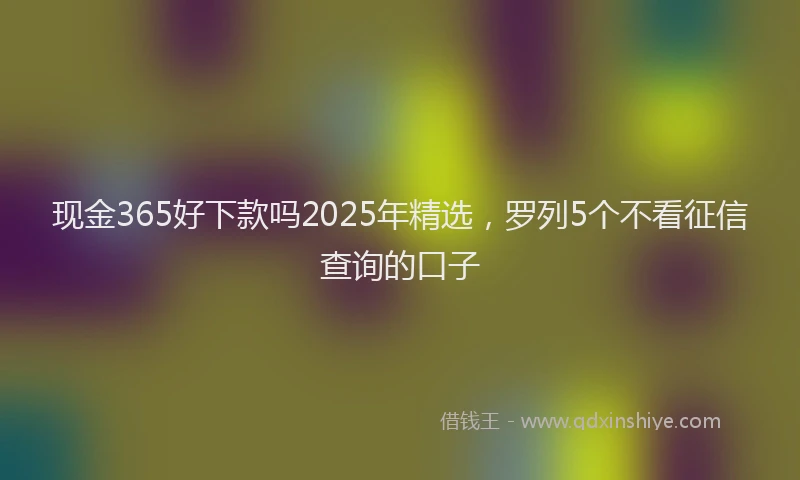 现金365好下款吗2025年精选，罗列5个不看征信查询的口子