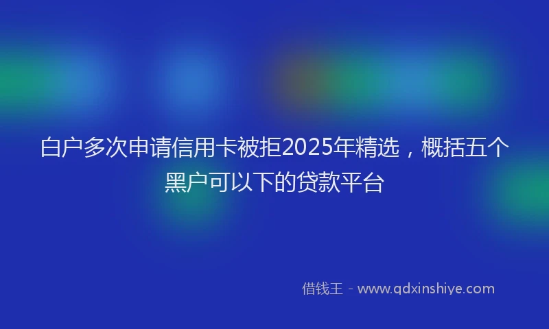白户多次申请信用卡被拒2025年精选，概括五个黑户可以下的贷款平台