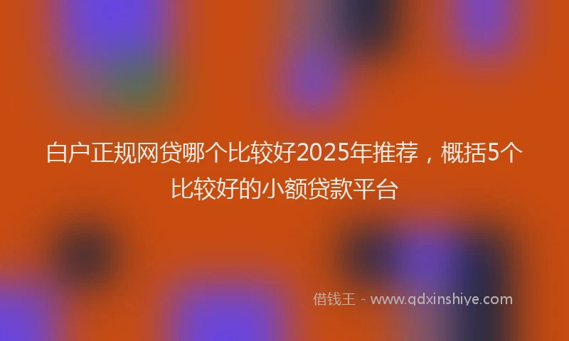 白户正规网贷哪个比较好2025年推荐，概括5个比较好的小额贷款平台