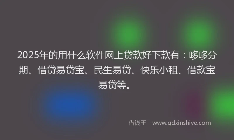 2025年的用什么软件网上贷款好下款有：哆哆分期、借贷易贷宝、民生易贷、快乐小租、借款宝易贷等。