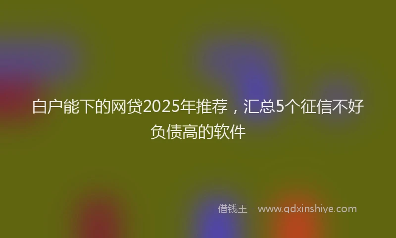 白户能下的网贷2025年推荐，汇总5个征信不好负债高的软件