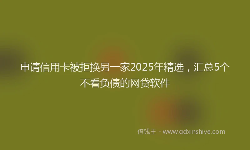 申请信用卡被拒换另一家2025年精选，汇总5个不看负债的网贷软件