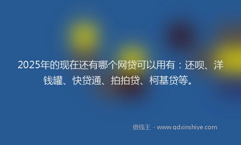 2025年的现在还有哪个网贷可以用有：还呗、洋钱罐、快贷通、拍拍贷、柯基贷等。