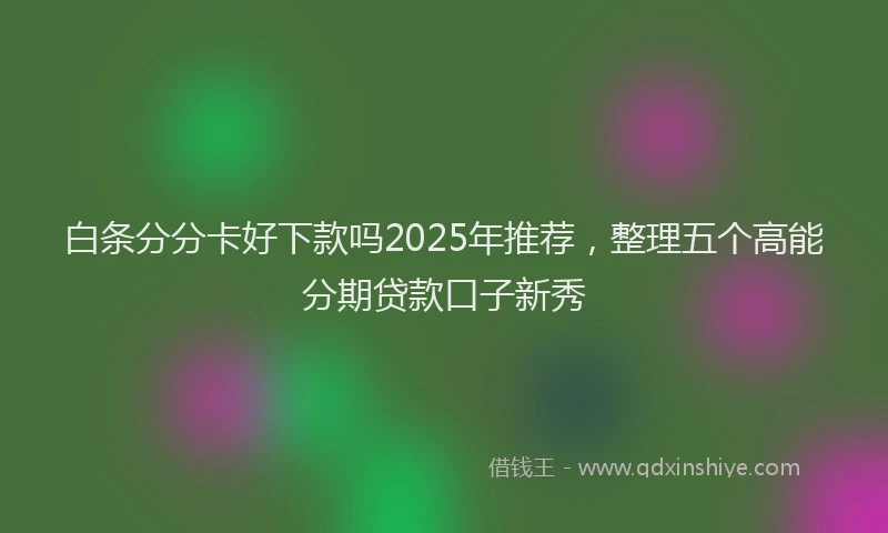 白条分分卡好下款吗2025年推荐，整理五个高能分期贷款口子新秀