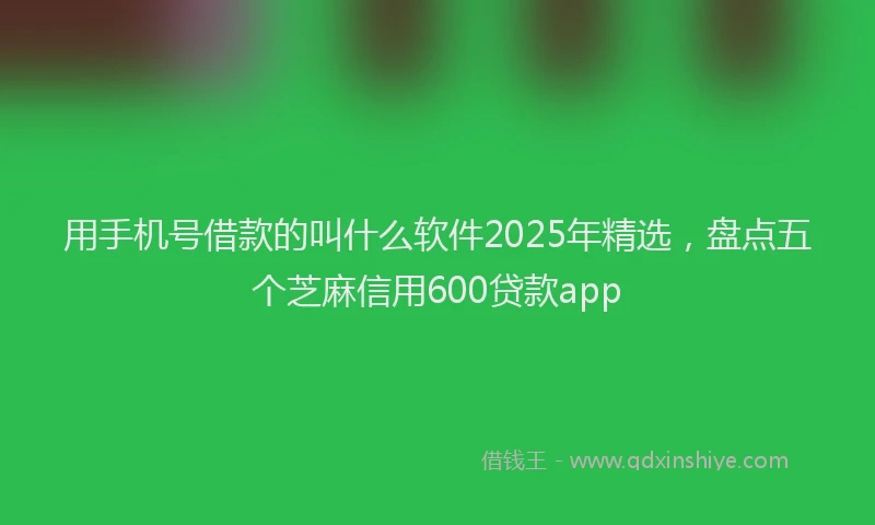 用手机号借款的叫什么软件2025年精选，盘点五个芝麻信用600贷款app