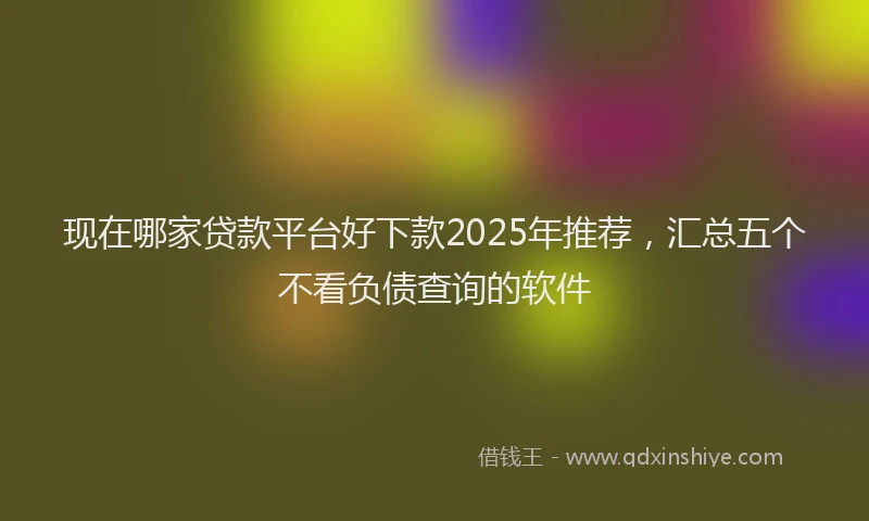 现在哪家贷款平台好下款2025年推荐，汇总五个不看负债查询的软件