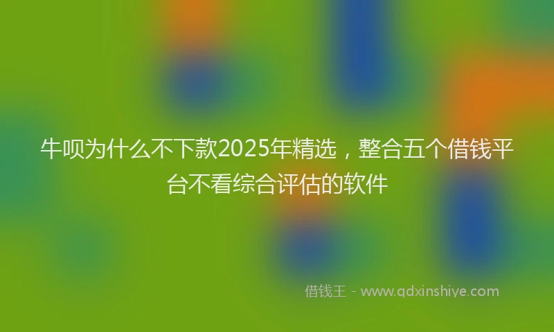 牛呗为什么不下款2025年精选，整合五个借钱平台不看综合评估的软件