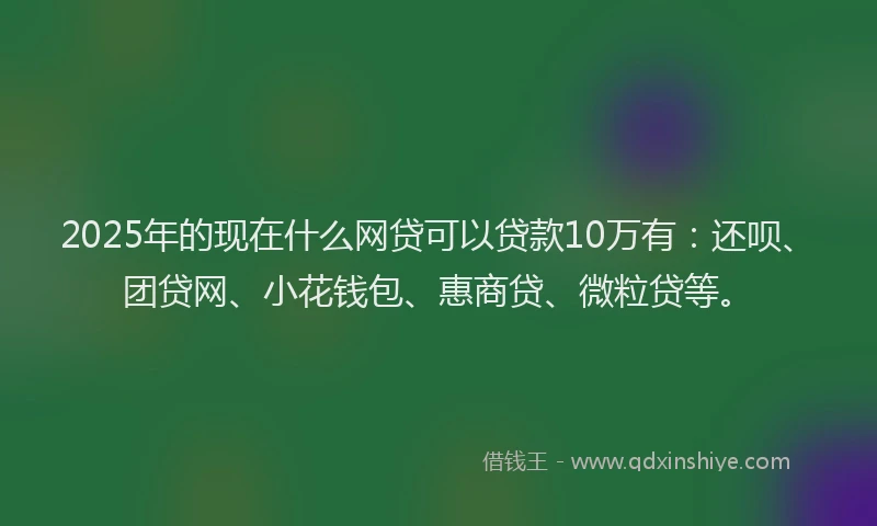 2025年的现在什么网贷可以贷款10万有：还呗、团贷网、小花钱包、惠商贷、微粒贷等。