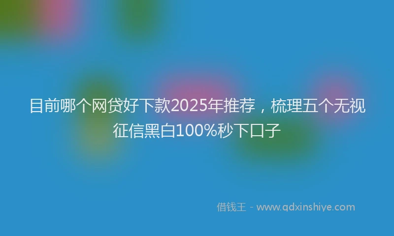 目前哪个网贷好下款2025年推荐，梳理五个无视征信黑白100%秒下口子