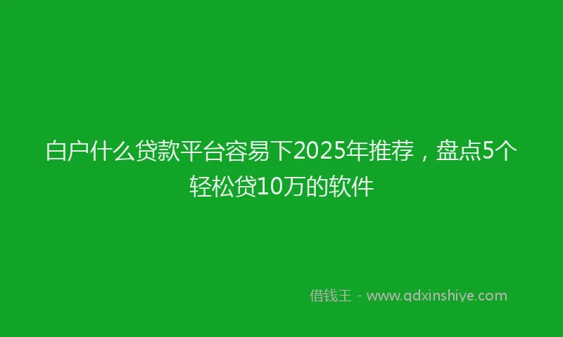 白户什么贷款平台容易下2025年推荐，盘点5个轻松贷10万的软件
