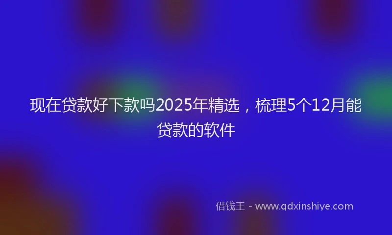 现在贷款好下款吗2025年精选，梳理5个12月能贷款的软件