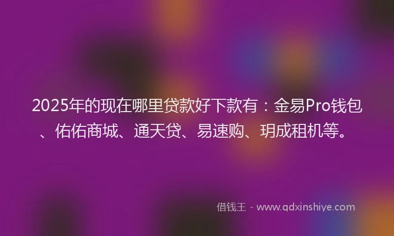 2025年的现在哪里贷款好下款有：金易Pro钱包、佑佑商城、通天贷、易速购、玥成租机等。