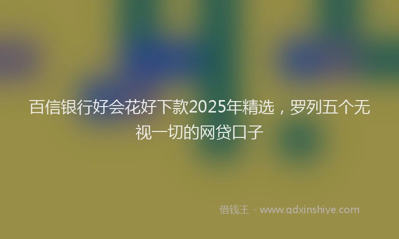 百信银行好会花好下款2025年精选，罗列五个无视一切的网贷口子
