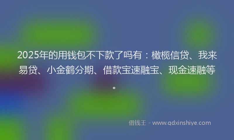 2025年的用钱包不下款了吗有：橄榄信贷、我来易贷、小金鹤分期、借款宝速融宝、现金速融等。