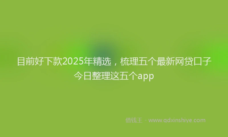 目前好下款2025年精选，梳理五个最新网贷口子今日整理这五个app