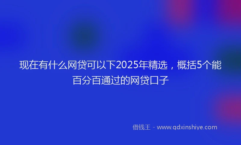 现在有什么网贷可以下2025年精选，概括5个能百分百通过的网贷口子