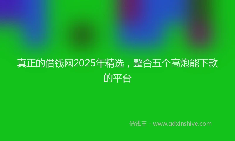 真正的借钱网2025年精选，整合五个高炮能下款的平台