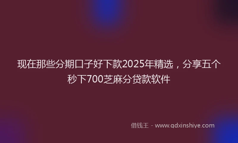 现在那些分期口子好下款2025年精选，分享五个秒下700芝麻分贷款软件