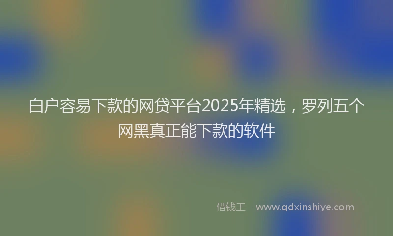 白户容易下款的网贷平台2025年精选，罗列五个网黑真正能下款的软件