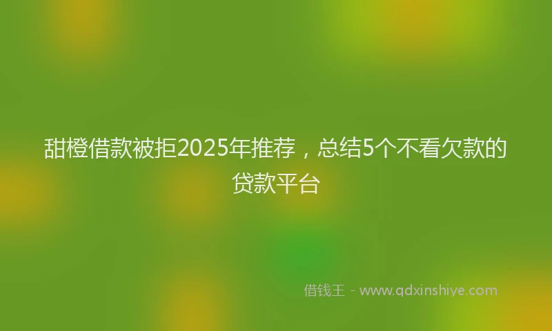 甜橙借款被拒2025年推荐，总结5个不看欠款的贷款平台