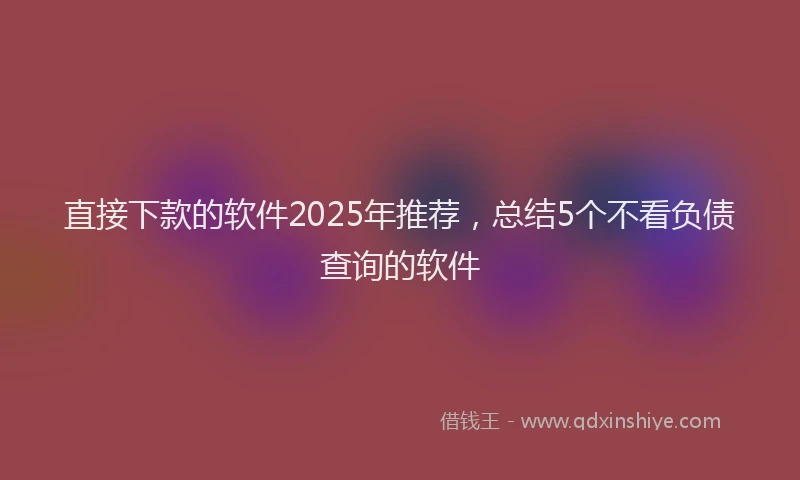 直接下款的软件2025年推荐，总结5个不看负债查询的软件