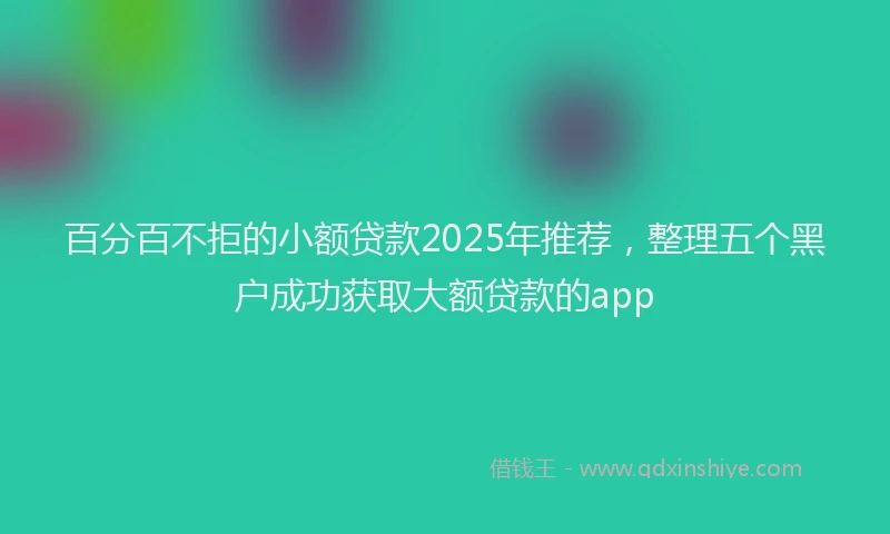 百分百不拒的小额贷款2025年推荐，整理五个黑户成功获取大额贷款的app