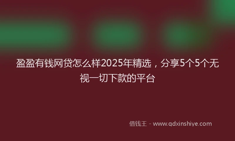 盈盈有钱网贷怎么样2025年精选，分享5个5个无视一切下款的平台