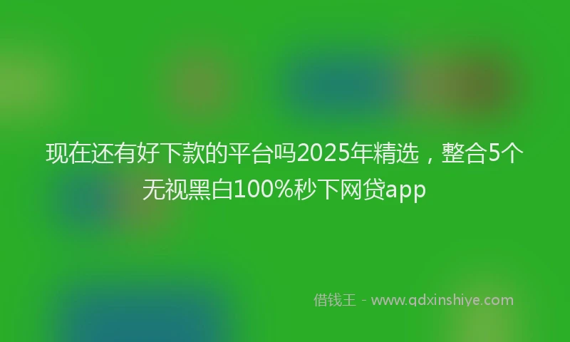现在还有好下款的平台吗2025年精选，整合5个无视黑白100%秒下网贷app