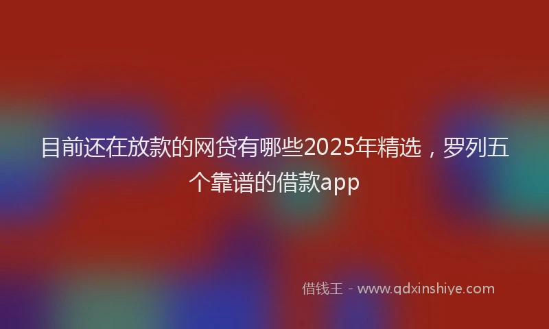 目前还在放款的网贷有哪些2025年精选，罗列五个靠谱的借款app