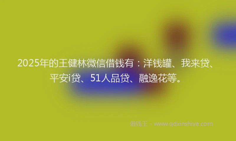 2025年的王健林微信借钱有：洋钱罐、我来贷、平安i贷、51人品贷、融逸花等。