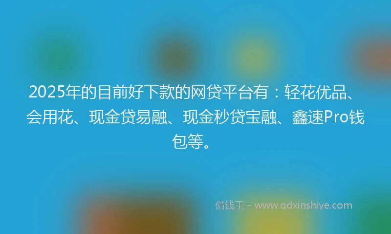 2025年的目前好下款的网贷平台有：轻花优品、会用花、现金贷易融、现金秒贷宝融、鑫速Pro钱包等。