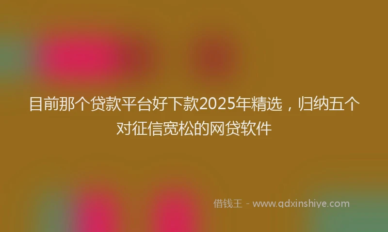 目前那个贷款平台好下款2025年精选，归纳五个对征信宽松的网贷软件
