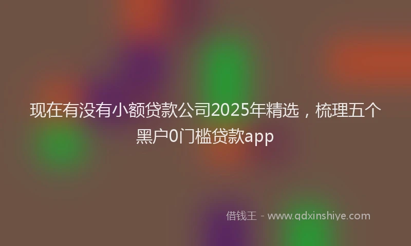 现在有没有小额贷款公司2025年精选，梳理五个黑户0门槛贷款app