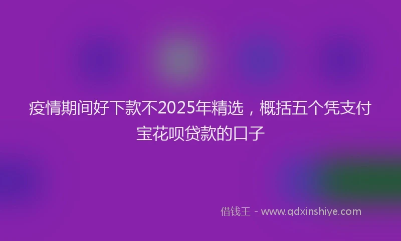 疫情期间好下款不2025年精选，概括五个凭支付宝花呗贷款的口子