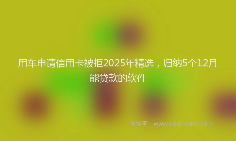 用车申请信用卡被拒2025年精选，归纳5个12月能贷款的软件