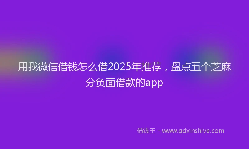 用我微信借钱怎么借2025年推荐，盘点五个芝麻分负面借款的app