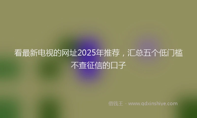 看最新电视的网址2025年推荐，汇总五个低门槛不查征信的口子
